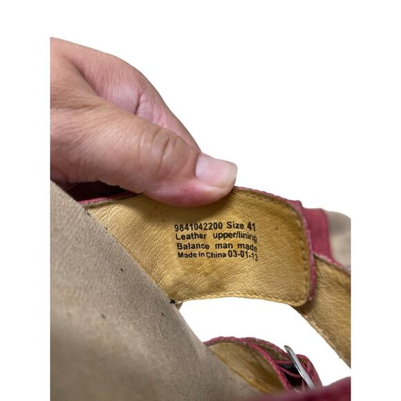 Dansko Women's Sophie Wedge Heel Leather Slip On Sandals Size EU 41 US 9.5 Red - Picture 6 of 8